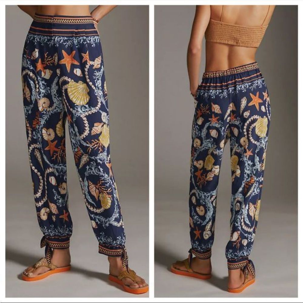 Anthropologie Navy Nautical Lightweight Pants